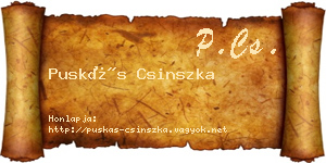 Puskás Csinszka névjegykártya