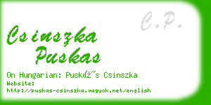 csinszka puskas business card